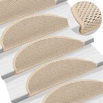 vidaXL Tapis d'escalier autocollants aspect sisal 15 Pièces 56x17x3 cm