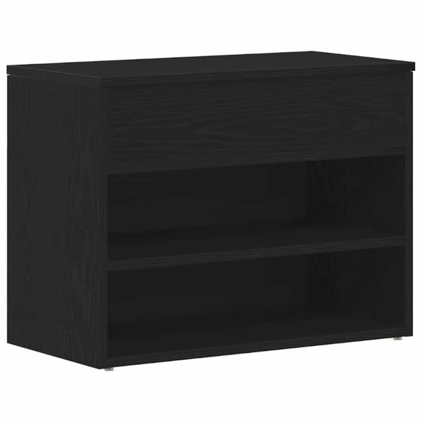 vidaXL Banc à chaussures Chêne noir 60 x 30 x 45 cm Bois d'ingénierie