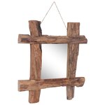 vidaXL Miroir à bûches Naturel 50x50 cm Bois de récupération massif