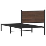vidaXL Cadre de lit en métal sans matelas chêne marron 75x190 cm