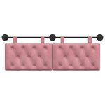 vidaXL Tête de lit suspendue Avec lumière LED Rose Velours