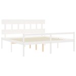 vidaXL Lit pour personne âgée sans matelas blanc 200x200cm bois massif