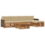 vidaXL Ensemble de canapés d'extérieur 6 pc Naturel et Beige