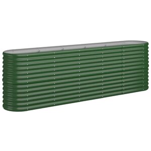 vidaXL Lit surélevé de jardin Acier galvanisé 224x40x68 cm Vert