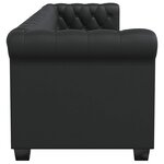 vidaXL Canapé Chesterfield à 3 places cuir synthétique noir