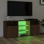 vidaXL Meuble TV avec lumières LED Chêne marron 120x30x50 cm
