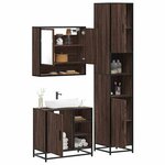 vidaXL Ensemble de meubles de salle de bain 3 Pièces Chêne marron