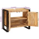 vidaXL Meuble sous-vasque de salle de bain Bois de mangue massif  fer