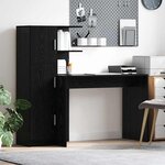 vidaXL Bureau avec rangement 2 Pièces Chêne noir 102 x 50 x 124 cm