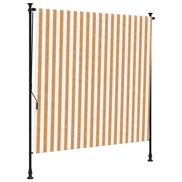vidaXL Store roulant d'extérieur orange et blanc 150x270cm tissu acier