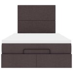 vidaXL Cadre de lit ottoman avec matelas marron foncé 120x200 cm tissu