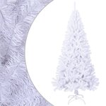 vidaXL Arbre de Noël artificiel avec branches épaisses blanc 210cm PVC