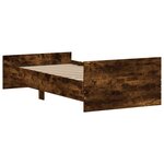 vidaXL Cadre de lit sans matelas chêne fumé 100x200 cm bois ingénierie