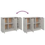vidaXL Buffet Gris béton 90 5x30x70 cm Bois d'ingénierie