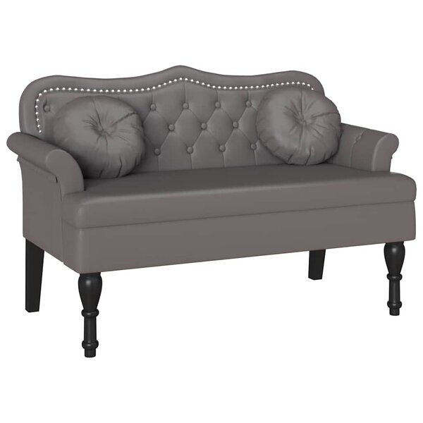 vidaXL Banc Chesterfield Gris 120 5 x 65 x 75 cm Simili cuir