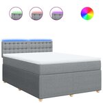 vidaXL Sommier à lattes de lit avec matelas Gris clair 140x190cm Tissu