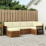 vidaXL Ensemble de canapé d'angle avec coussin 5 Pièces Naturel et Crème