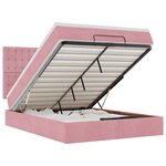 vidaXL Cadre de lit ottoman avec matelas rose 140x190 cm velours