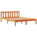 vidaXL Cadre de lit et tête de lit sans matelas cire marron 135x190 cm