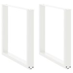 vidaXL Pieds de table à manger en U 2 pièces Blanc 80 x (72-73) cm Acier