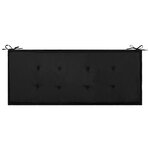 vidaXL Coussin de banc de jardin Noir et gris 120 x 50 x 3 cm