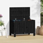 vidaXL Boîte de rangement de jardin Noir 76x42 5x54 cm Bois massif pin