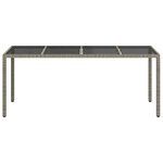 vidaXL Table de Jardin Gris 190 x 90 x 75 cm polyrotin