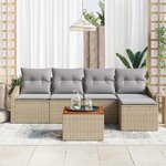 vidaXL Ensemble de canapé de jardin 6 Pièces beige et gris clair