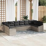 vidaXL Ensemble de salle à manger pour jardin 10 Pièces Gris clair