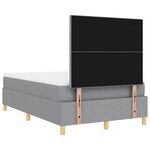 vidaXL Lit à ressorts avec matelas Gris clair 120 x 200 cm tissu