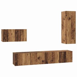 vidaXL Ensemble meuble TV 4 Pièces Bois Ancien Bois d'ingénierie
