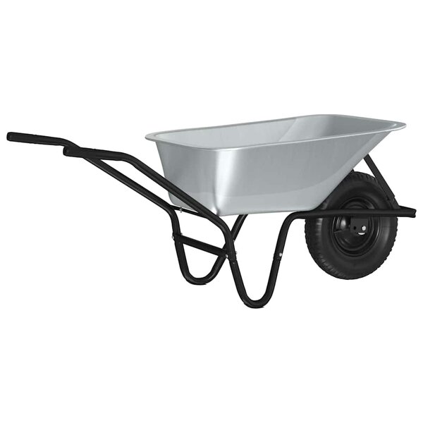vidaXL Brouette Argent et noir 141 x 60 x 57 cm Acier