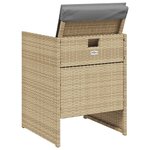 vidaXL Ensemble à manger de jardin coussins 5 Pièces mélange beige rotin