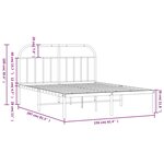 vidaXL Cadre de lit métal sans matelas et tête de lit blanc 150x200 cm