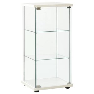 vidaXL Armoire de rangement Verre trempé Blanc