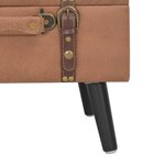 vidaXL Tabouret de rangement 40 cm Marron Similicuir