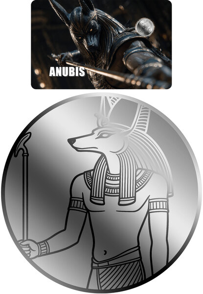Monnaie ANUBIS 1/500 Oz Platine 25$ Liberia 2026 (PRÉCOMMANDE)
