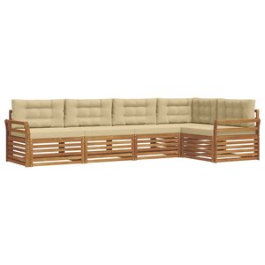 vidaXL Ensemble de canapés d'extérieur 5 pc Naturel et Beige