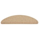 vidaXL Tapis d'escalier autocollants 15 Pièces 65x21x4 cm Sable