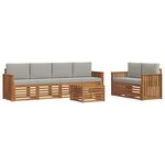 vidaXL Ensemble de canapés d'extérieur 7 pc Gris Naturel et Clair