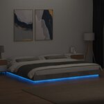 vidaXL Cadre de lit et lumières LED sans matelas gris béton 200x200 cm