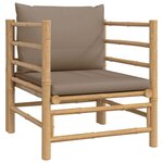 vidaXL Salon de jardin 7 Pièces avec coussins taupe bambou