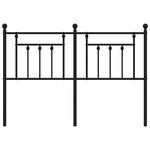 vidaXL Tête de lit métal noir 150 cm
