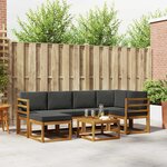vidaXL Ensemble de canapés d'extérieur 7 Pièces Naturel et Anthracite