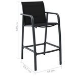 vidaXL Ensemble de bar de jardin 7 Pièces Noir