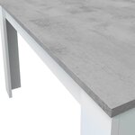 Table à manger extensible - KENDRA - Rectangulaire - Blanc artik et ciment - 140/190 x 90 x 78 cm