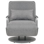 vidaXL Fauteuil pivotant et canapé-lit Gris clair Tissu