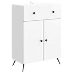 vidaXL Buffet Blanc brillant 66 x 34 5 x 90 cm Bois d'ingénierie