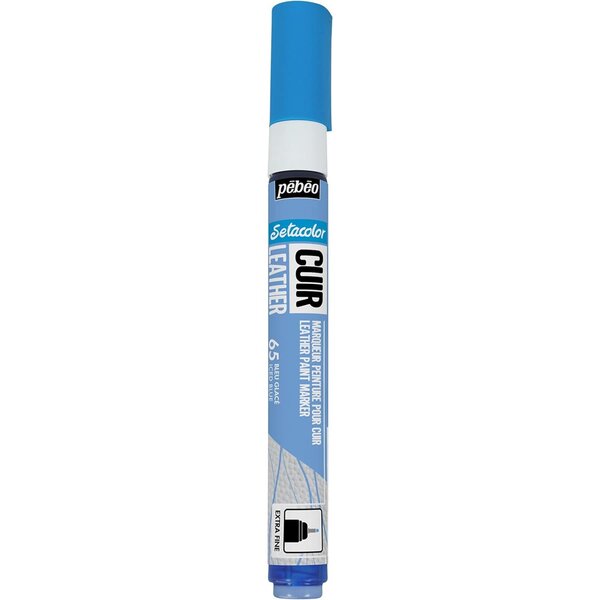 Marqueur Acrylique Setacolor Spécial Cuir Mat Satiné Extra Fine Bleu Glacé PÉBÉO
