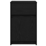 vidaXL Armoire de chevet LED 2 Pièces Chêne noir 38 x 34 x 61 cm